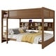 preview thumbnail 40 of 38, Queen Over Queen Size with Underbed Storage Bookcase and Charging Station, Wood Bunk Bed Frame with Panel Guardrails and Ladder