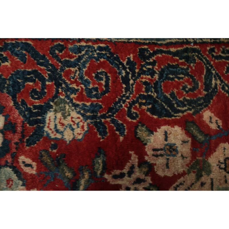 Hand Knotted Oriental 100% Wool Carpet Traditional Floral Red Mahal Area Rug - 11' 9'' X 8' 8''