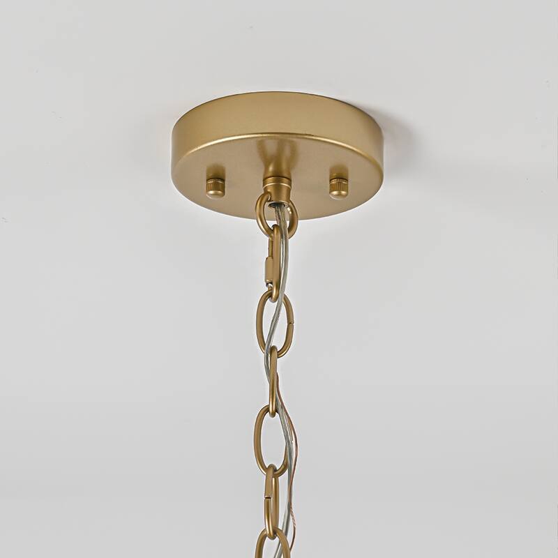 3 - Light Farmhouse Lantern Drum Chandelier with Ripple Glass Shape