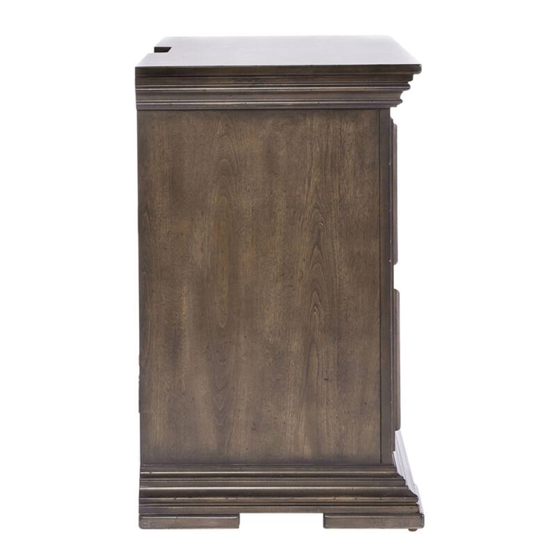Big Valley Brownstone Distressed 2 Drawer Night Stand Charging Station