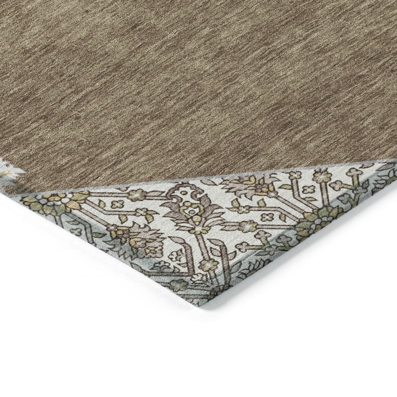 Machine Washable Indoor/ Outdoor Traditional Chantille Rug