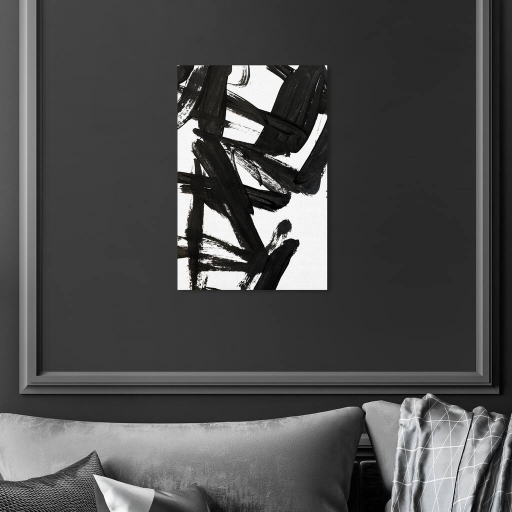 Oliver Gal 'Mindful Always Inverse' Abstract Black Wall Art Canvas ...