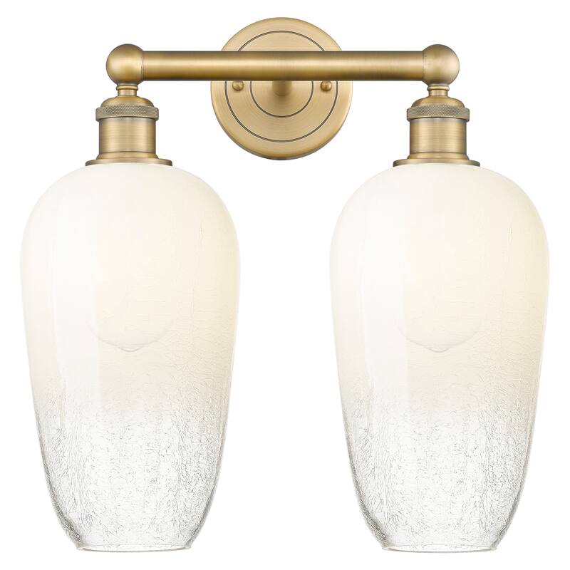 Innovations Lighting Endless Possibilities Edison - Brookhaven Flute - 2 Light 16" Bath Vanity Light - Brushed Brass/Opal