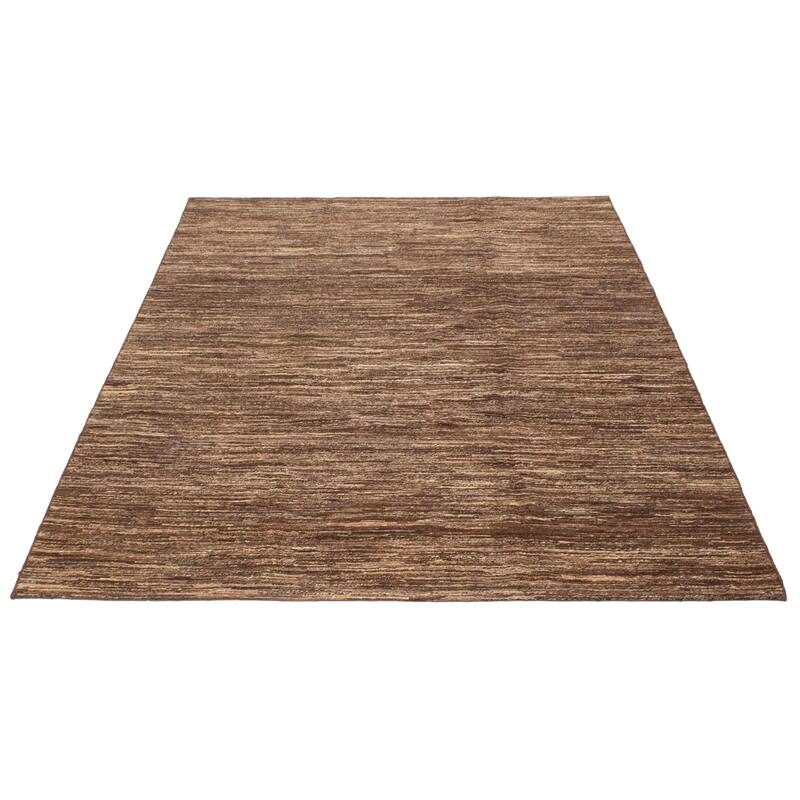 ECARPETGALLERY Flat-Weave Natural Brown Wool Tapestry Kilim - 7'9 x 10'1