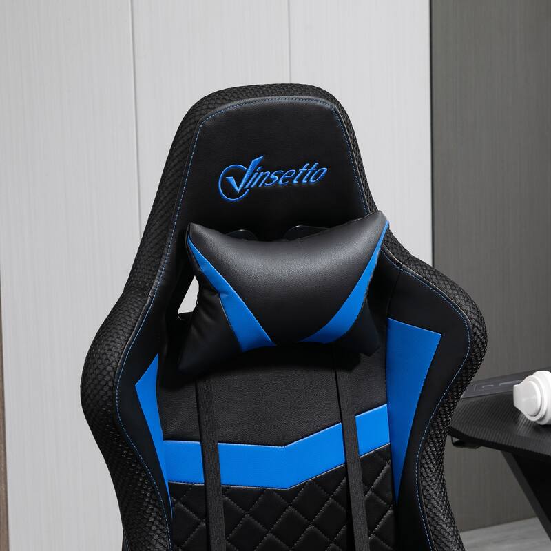 Vinsetto Gaming Chair with RGB LED Light, 3D Arm, Lumbar Support, Swivel Home Office Computer Recliner High Back Racing Gamer