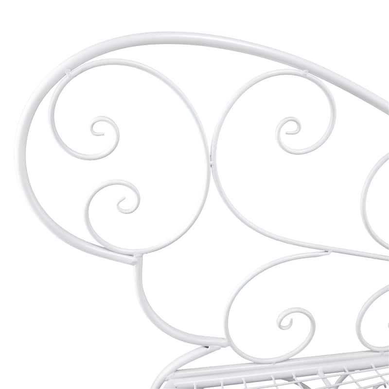 Alpine Corporation 62" x 26" Outdoor 2 Person Metal Butterfly Shaped Garden Bench