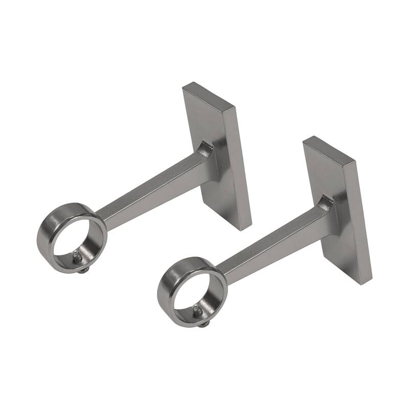 Lumi Home Furnishings Non-Adjustable Single Curtain Rod Brackets 1 in. (2-Piece)