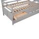 preview thumbnail 15 of 15, Elegant Low Loft Bed Twin Size with Trundle, Full Safety Fence, Climbing ladder and Storage Drawers, Solid & Sturdy, Grey
