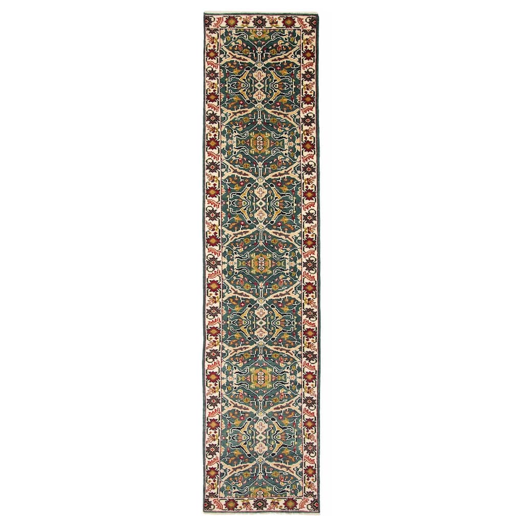 ECARPETGALLERY Hand-knotted Serapi Heritage Teal Wool Rug - 2'5 x 11'11