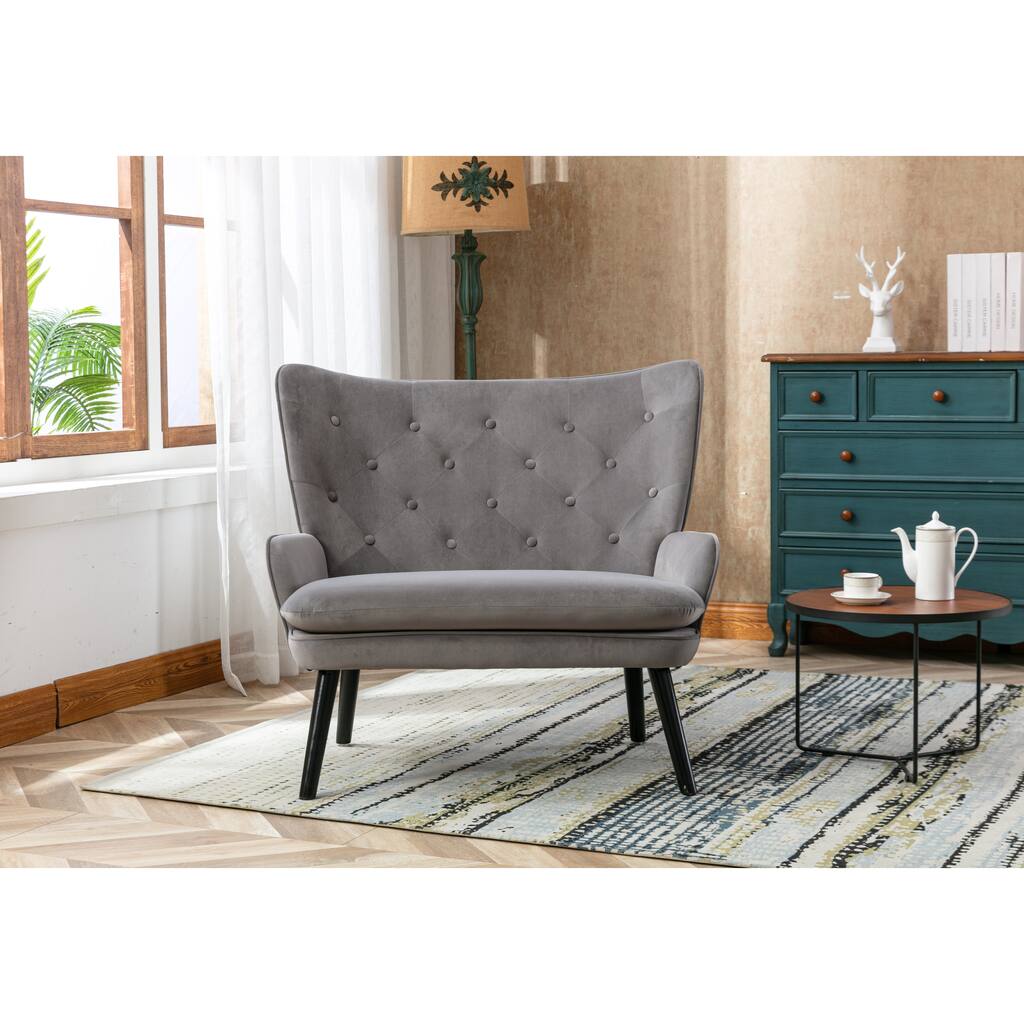 40" Single Cushion Sofa, Arm-Sofa, Tufted Back, Comfortable Fabric