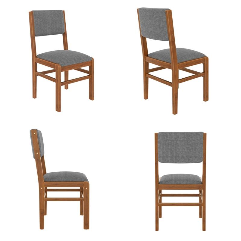 5 Piece Wood Dining Table Set with 4 Upholstered Chairs and Legs