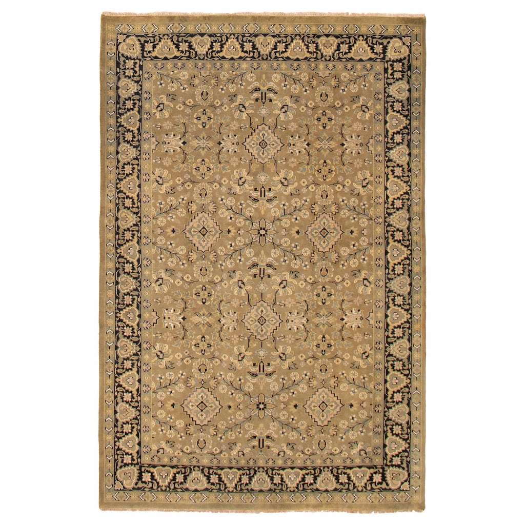ECARPETGALLERY Hand-knotted Finest Agra Jaipur Olive Wool Rug - 5'10 x 8'10