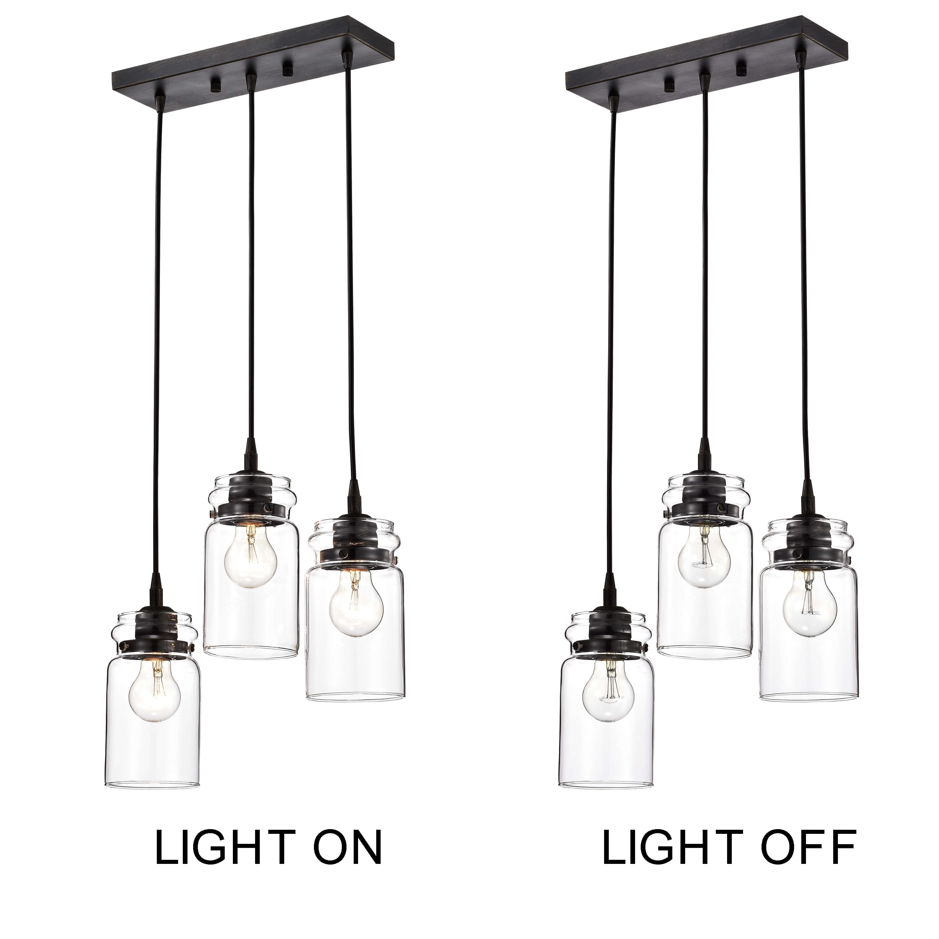 Anastasia Antique Black 3 Light Clear Glass Shade Cluster Pendant Bed Bath Beyond 28985353