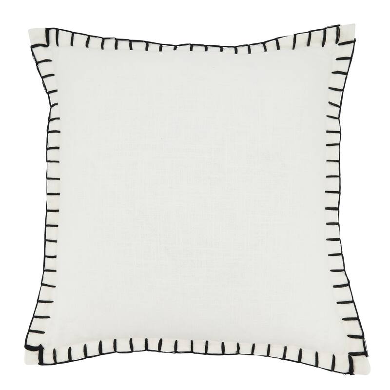 Simple Elegance Chunky Whip Stitch Throw Pillow - Cover Only - 20"x20" - White