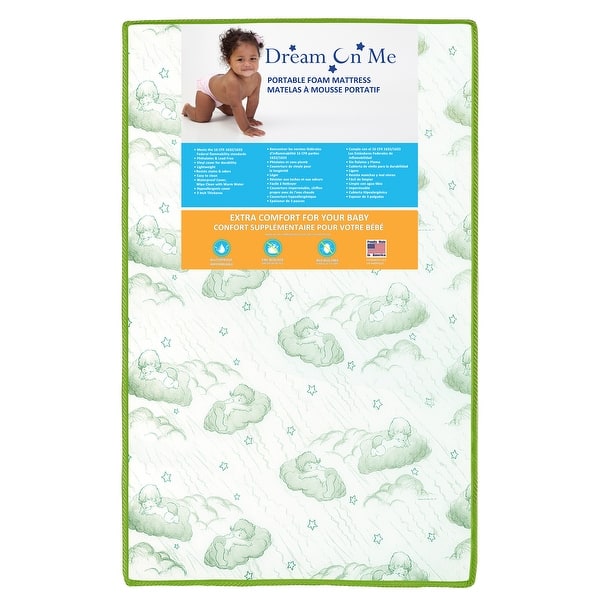 slide 2 of 5, Dream On Me Breathable Two-Sided 3” Square Corner Playmat White