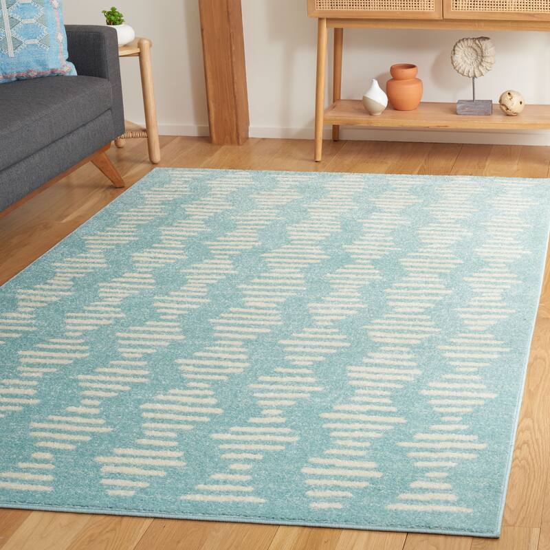 SAFAVIEH Tulum Constance Moroccan Boho Rug - 3' x 5' - Turquoise/Ivory