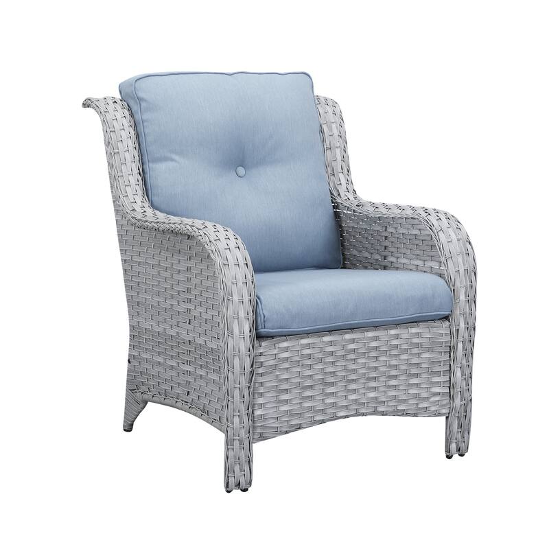 Gymojoy Outdoor 3-Seat Sofa Pario Chair Coffee Table with Cushion