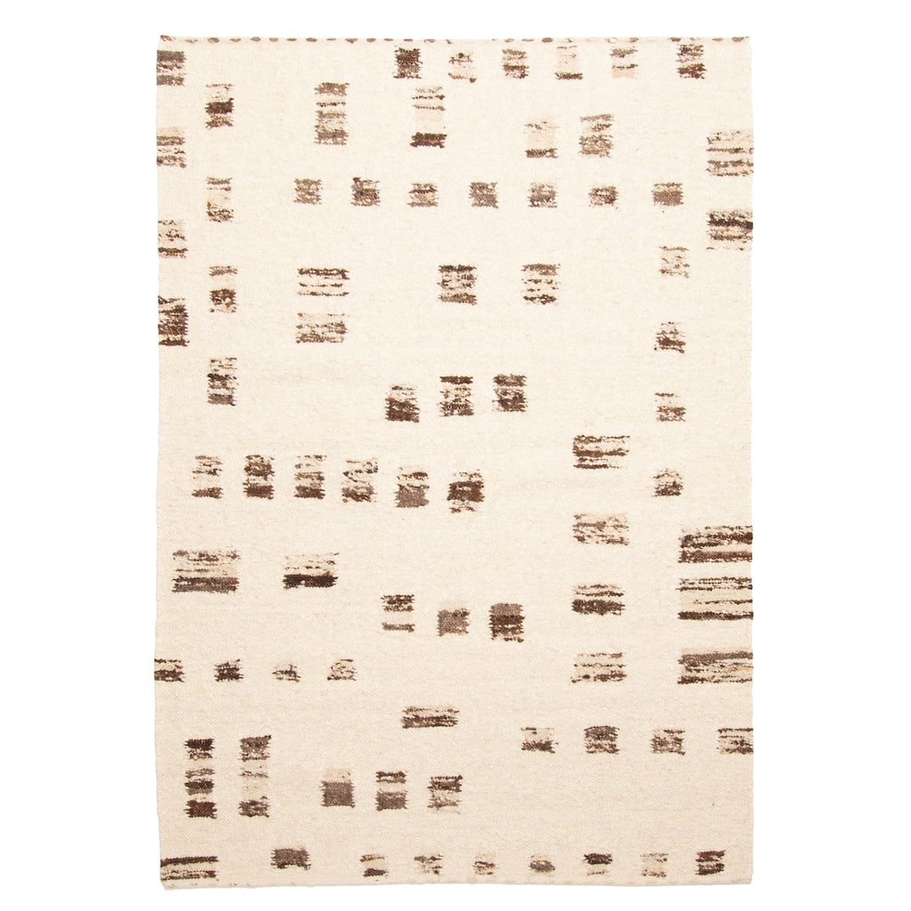 ECARPETGALLERY Braid weave Sienna Cream Wool Rug - 5'3 x 7'7