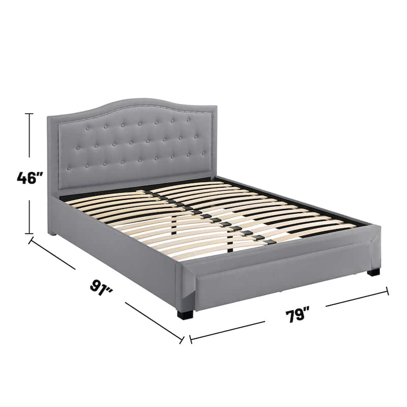Fully Upholstered Eastern King Bed with 1 Underbed Drawer