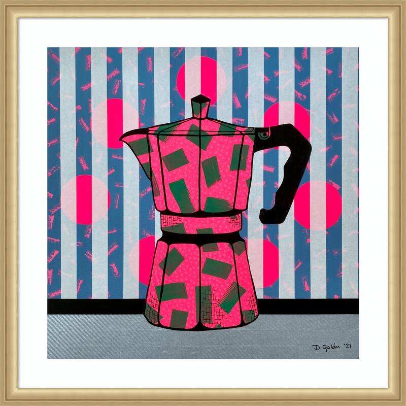 Latte by David Galan Wood Framed Wall Art Print