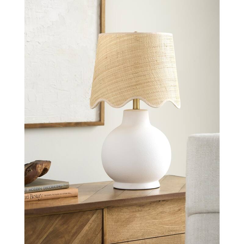 Livabliss Stella Diminuta Traditional Accent Table Lamp - White/Beige