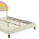 preview thumbnail 10 of 17, Unique Modern Design Full Size Upholstered Platform Bed,Rainbow Shaped Height-adjustbale Headboard with LED Light Strips