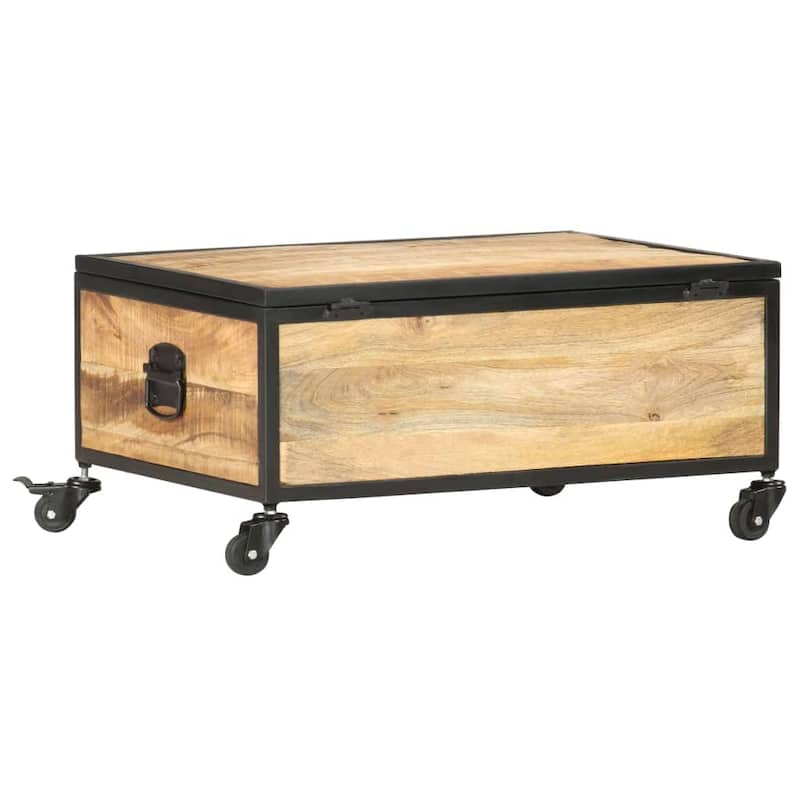 vidaXL Coffee Table 27.6"x19.7"x13" Solid Mango Wood - 27.6" x 19.7" x 13"