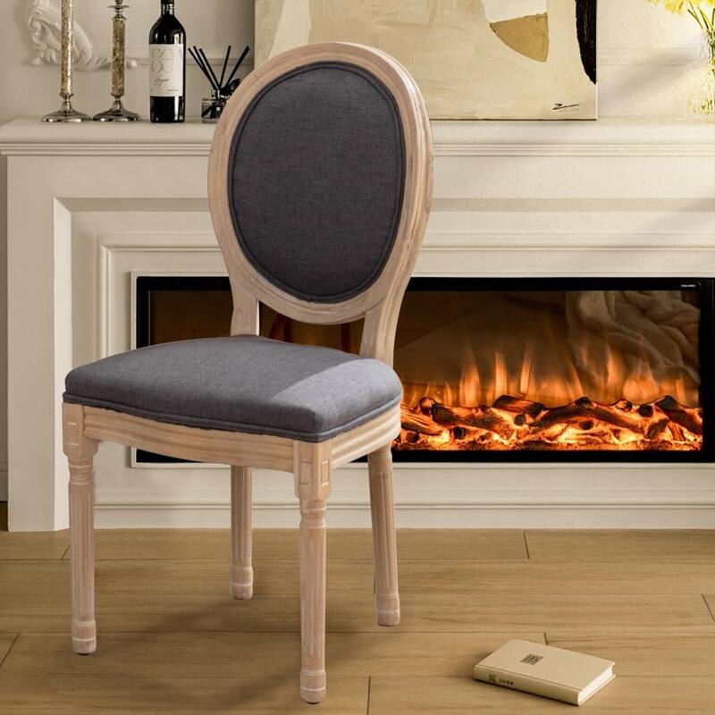 Upholstered French Style Nailhead Dining Chairs(Set of 4)