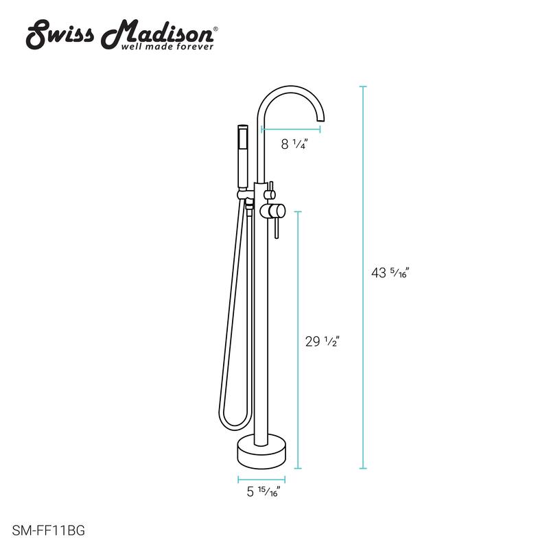 Ivy Freestanding Bathtub Faucet in Brushed Gold