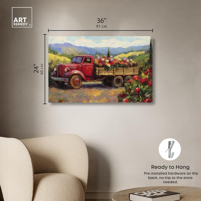 Flowers in Transit II Canvas by Art Remedy, Gallery Wrapped