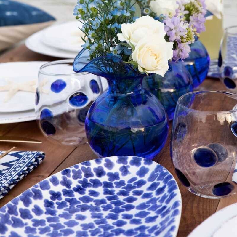 viva by VIETRI Santorini Flower Narrow Oval Platter