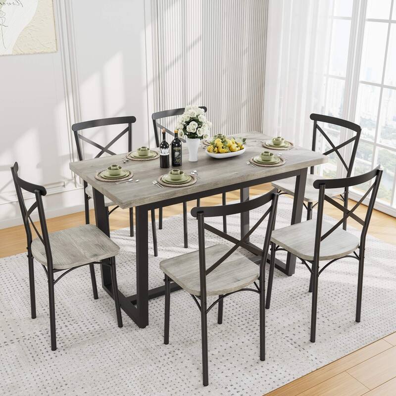 7 PCS Dining Set for 6 Kitchen, Breakfast Nook