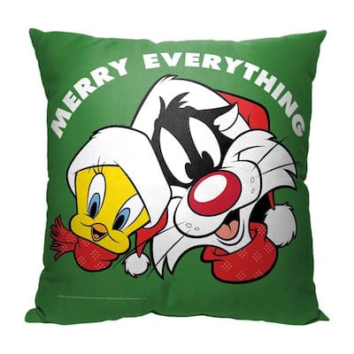 Warner Brothers Looney Tunes Merry Everything 18 Inch Throw Pillow