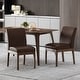 preview thumbnail 23 of 47, Kwame Fabric Dining Chair (Set of 2) by Christopher Knight Home - N/A Dark Brown/ Walnut/ Faux Leather