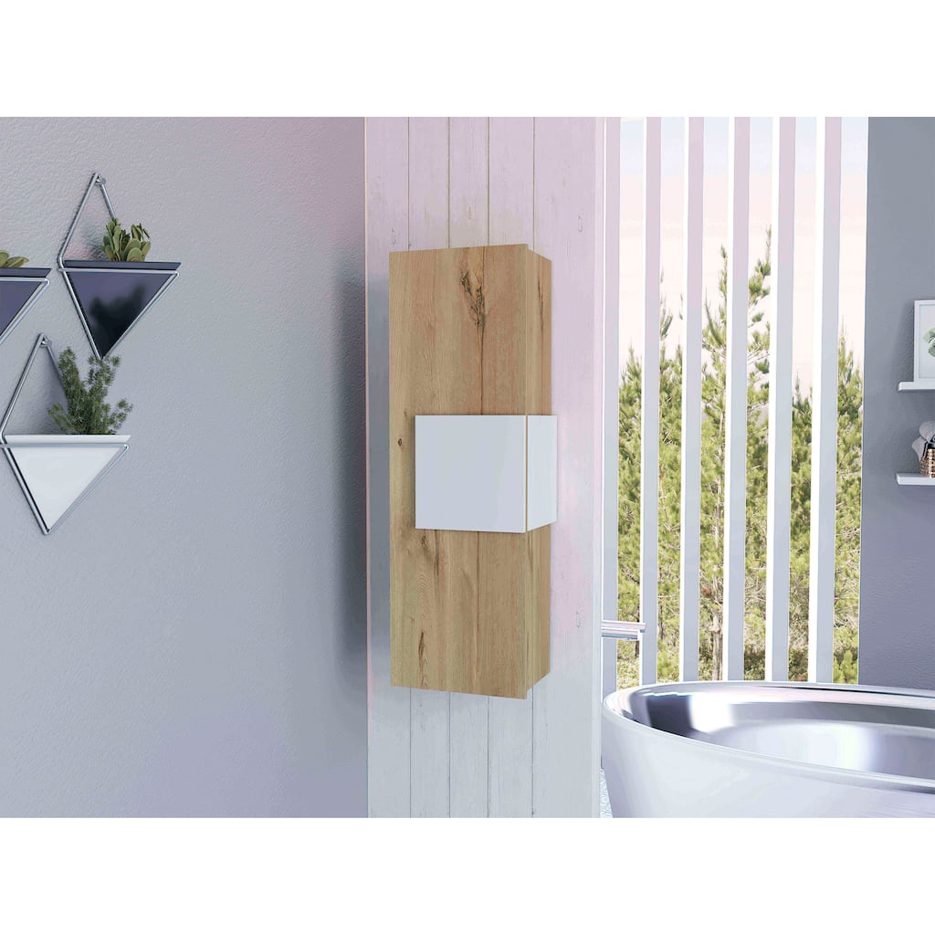 Vanguard Light Oak Medicine Cabinet - 3 Spacious Shelves, Single Door, Wall-Mounted - 12.6X10.4 in