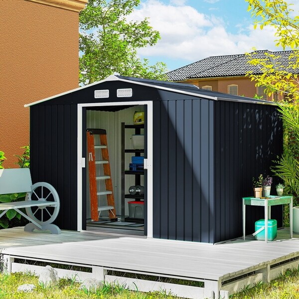 Outsunny Foundation Kit Outdoor Storage Shed - On Sale - Bed Bath