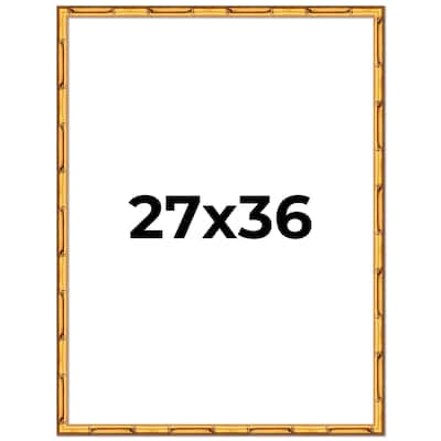 27x36 Frame Gold Bamboo Picture Frame - Complete Modern Photo Frame