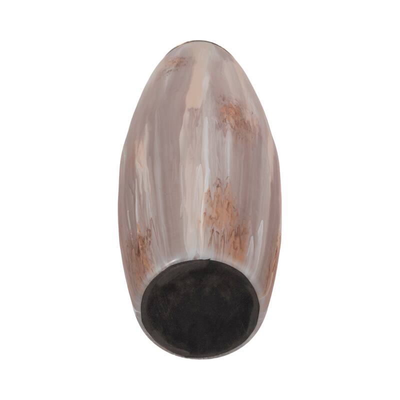 Sagebrook Home Curved Glass Vase, Glass/Metallic, Multi Finish, 17,24,31 Inch