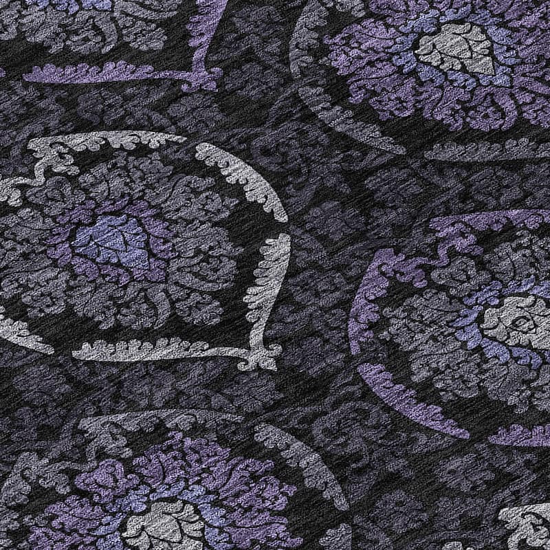 Machine Washable Indoor/ Outdoor Chantille Traditional Damask Rug