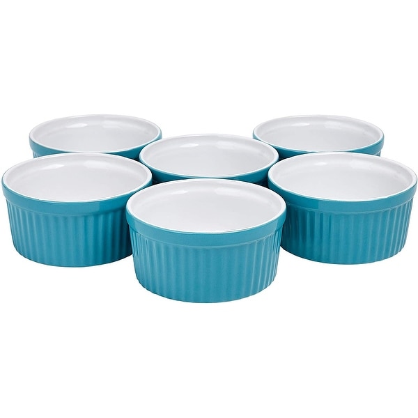 Bruntmor Ceramic Ramekins Souffle Dishes, Ramekins - 4 Ounce for Souffle, Creme Brulee and Dipping Sauces - Set of 6 for Baking. Opens flyout.