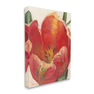 Stupell Soft Red Tulip Floral Close-Up Petal Detail Canvas Wall Art ...
