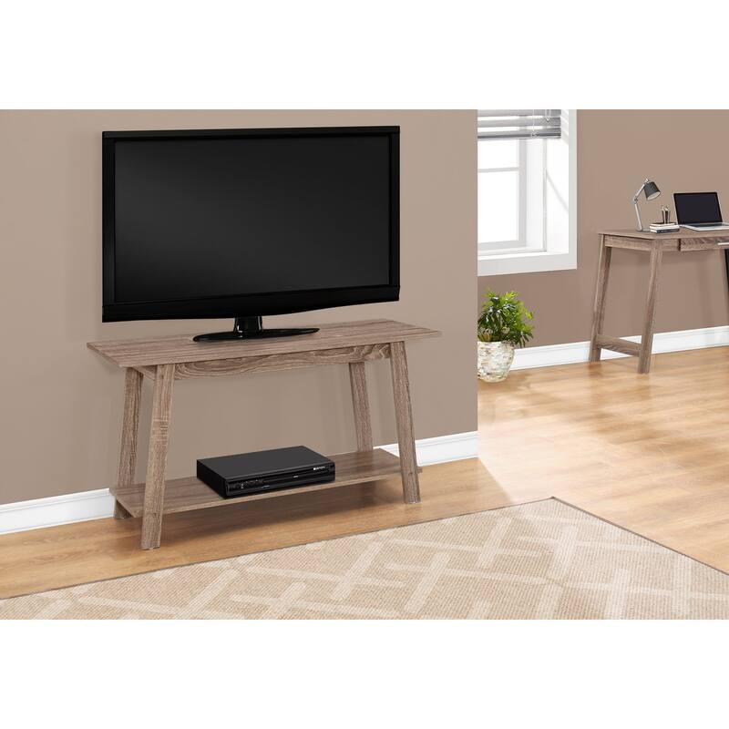 42" TV Stand with Open Shelf and Storage, Contemporary Wood Look Entertainment Console for Living Room & Bedroom