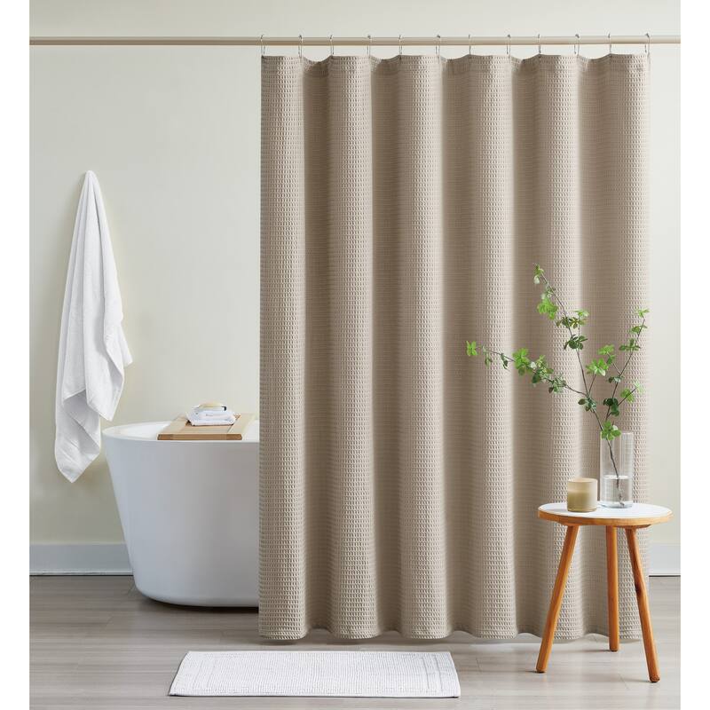 Cannon Heritage Cotton Waffle 72x72 Shower Curtain - Khaki