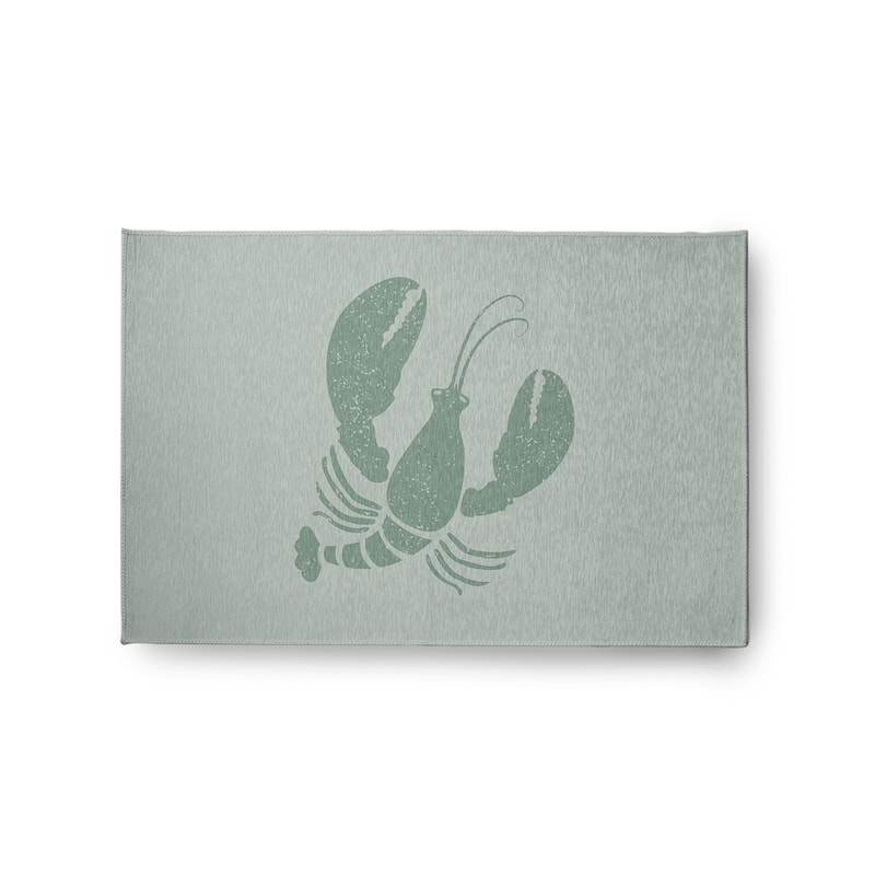 Lobster Nautical Indoor/Outdoor Rug - Sage - 2' x 3'