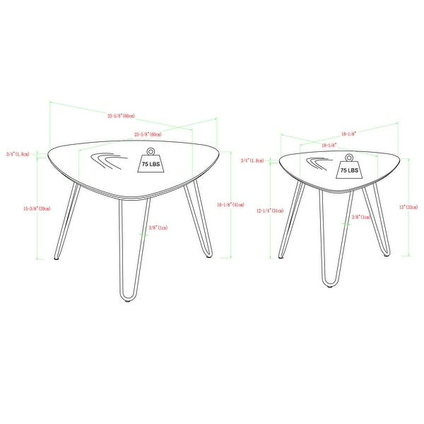 Carson Carrington Arendal Guitar Pick Nesting Table Set