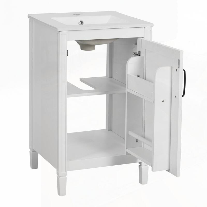 Freestanding Bathroom Vanity with Ceramic Sink