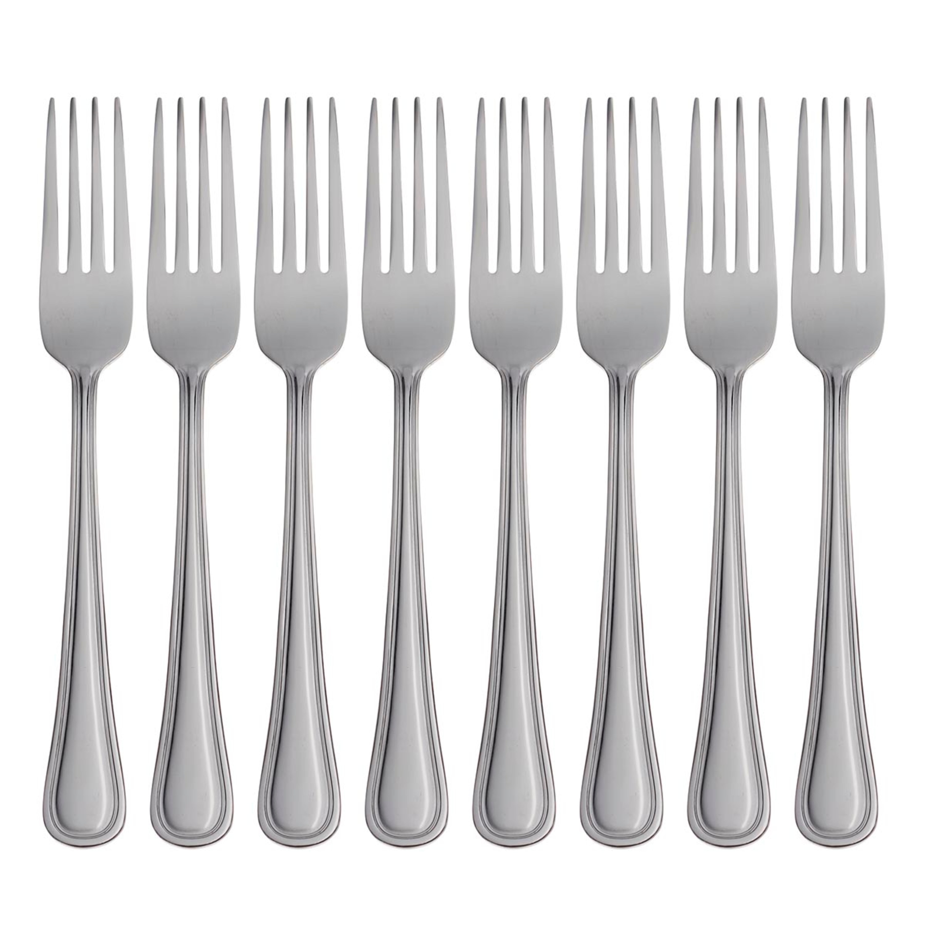 Oneida Tress 8-Piece Mirror Finish Dinner Fork Set, Glam - Bed
