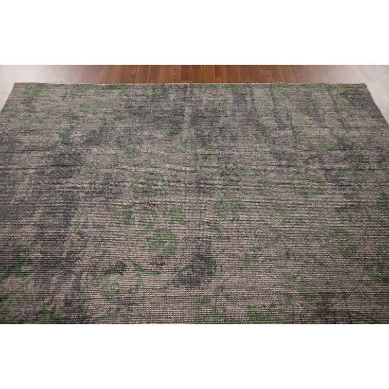 Modern Indian Abstract Rug Handmade Wool Carpet - 8'0"x 9'9"