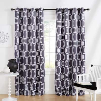 ATI Home Alfie Room Darkening Blackout Grommet Top Curtain Panel Pair