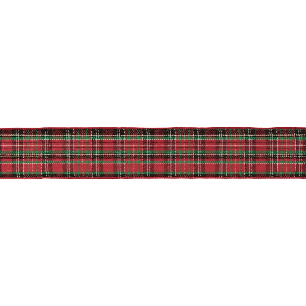 Tartan Plaid Wired Ribbon (Set of 2) - N/A